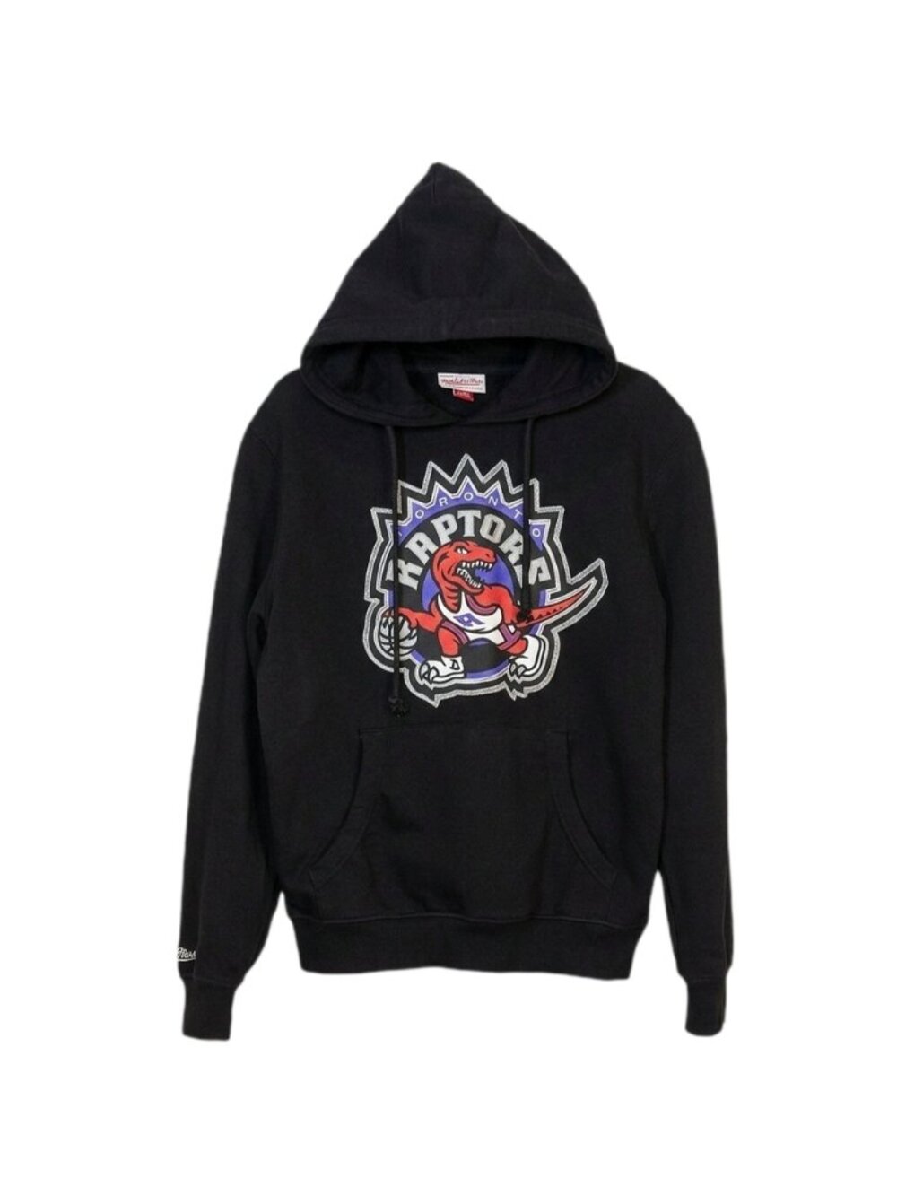 💠Mitchell & Ness Raptors Hoodie Sweatshirt Black Basketball Logo Mens Small